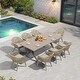preview thumbnail 11 of 13, PURPLE LEAF 7 Pieces Patio Dining Set with Outdoor Aluminium Square Dining Table and Woven Rattan Chairs 8person(rectangle)