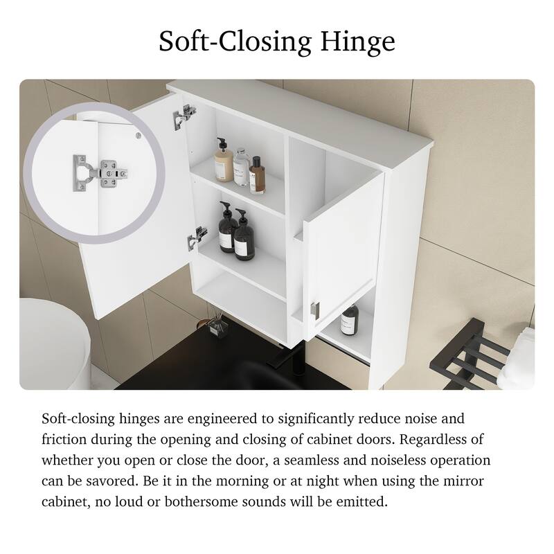 29'' x 28'' Modern Wall Mounted Medicine Cabinet with Mirror - 30" x 7"