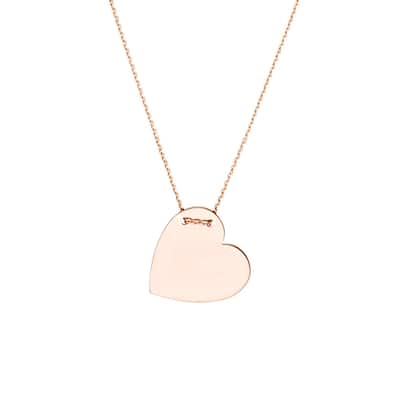 Curata 14k Yellow, Rose or White Gold Love Heart Name Plate Necklace, 18"