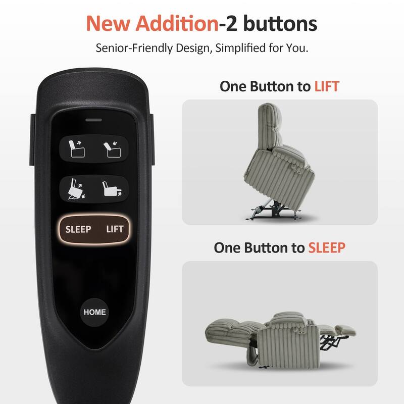 MCombo 180° Lay Flat Power Lift Recliner Chair for Elderly, Dual Motor Lift Chair with Full-Body Heating for Sleeping