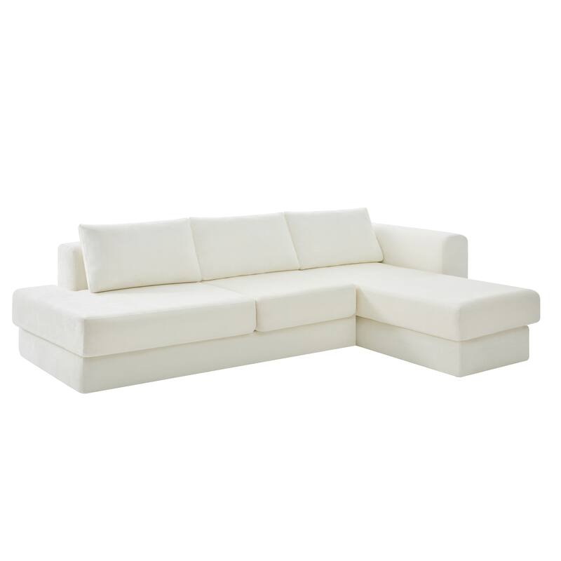Christopher Knight Home - American Design Chenille 113" Modular Sectional Sofa with Double Layer Cushions
