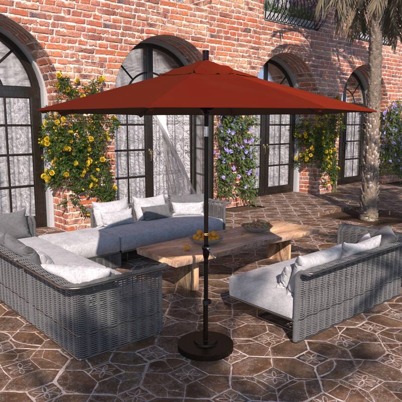 California Umbrella 9' Rd Alum Crank Open Auto Tlit Patio Umbrella - Brick