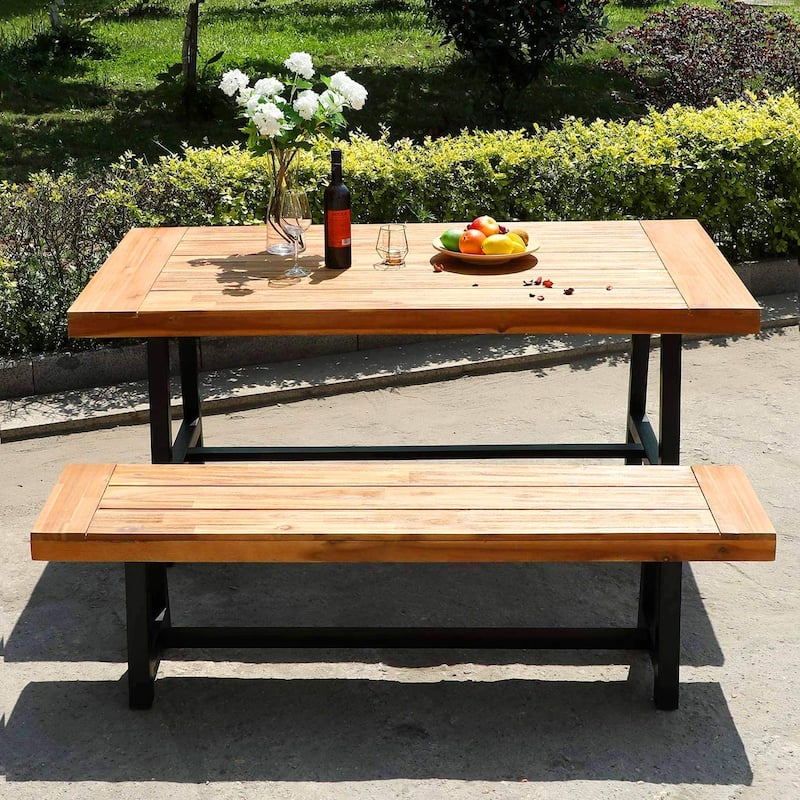 Sophia & William 2/3-Piece Wooden Garden Benches with or without the Wooden Garden Table