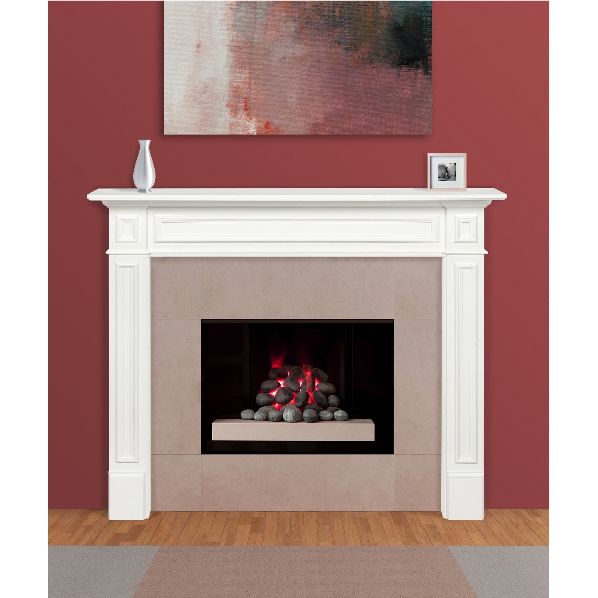 Shop 64 White Paint Mike Fireplace Mantel Mdf Overstock 29951783