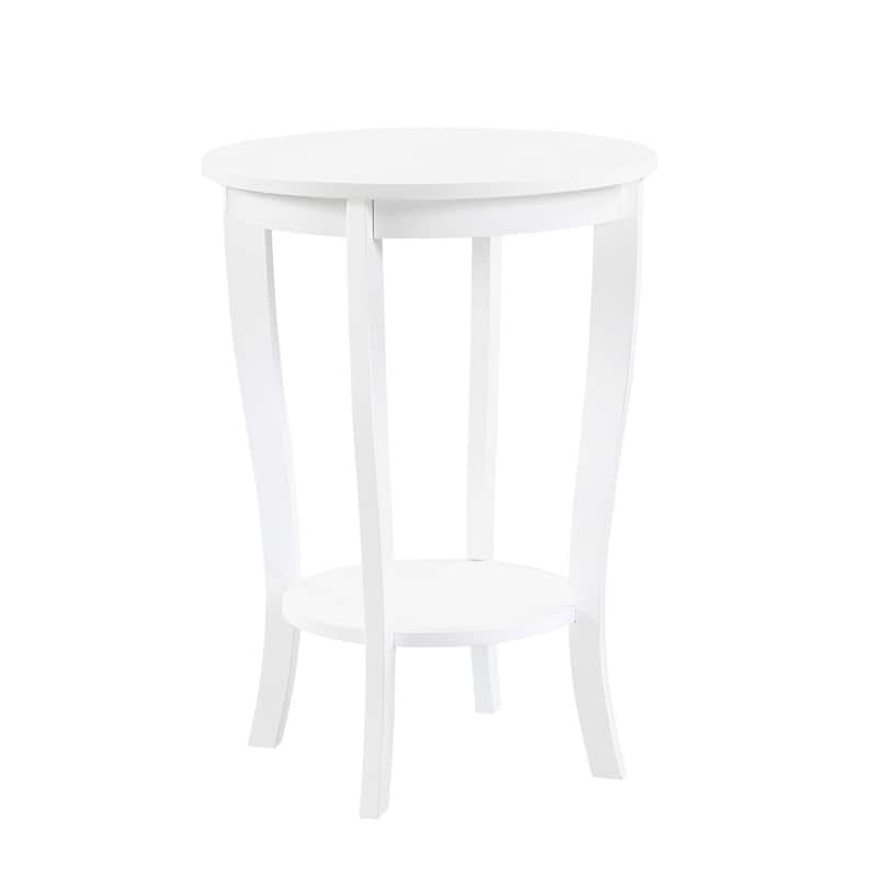 Convenience Concepts American Heritage Round End Table with Shelf
