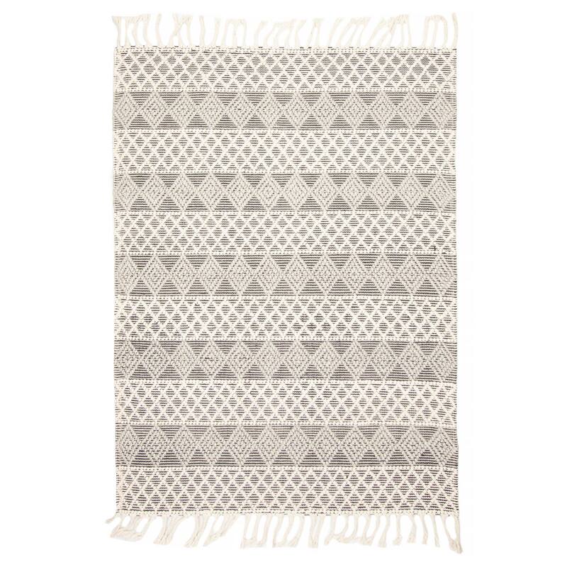 ECARPETGALLERY Braid weave Sienna Cream Wool Rug - 5'3 x 7'5 - Cream - 5'3 x 7'5