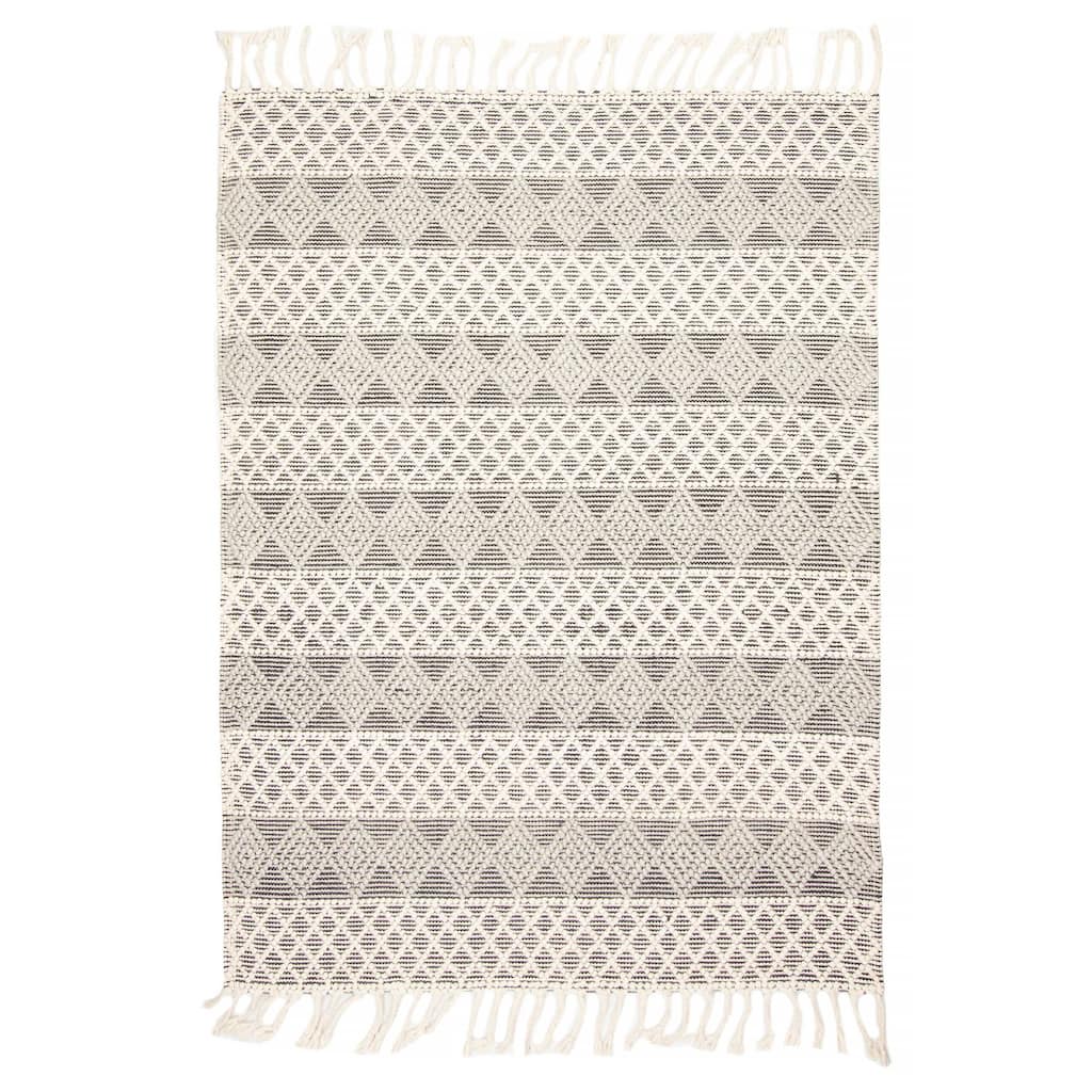 ECARPETGALLERY Braid weave Sienna Cream Wool Rug - 5'3 x 7'5