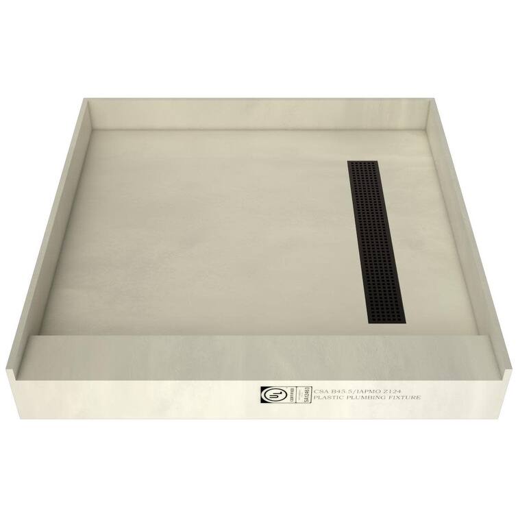 Tile Redi RT4848RPVC Redi Trench 48" x 48" Square Shower Base with - Oil Rubbed Bronze