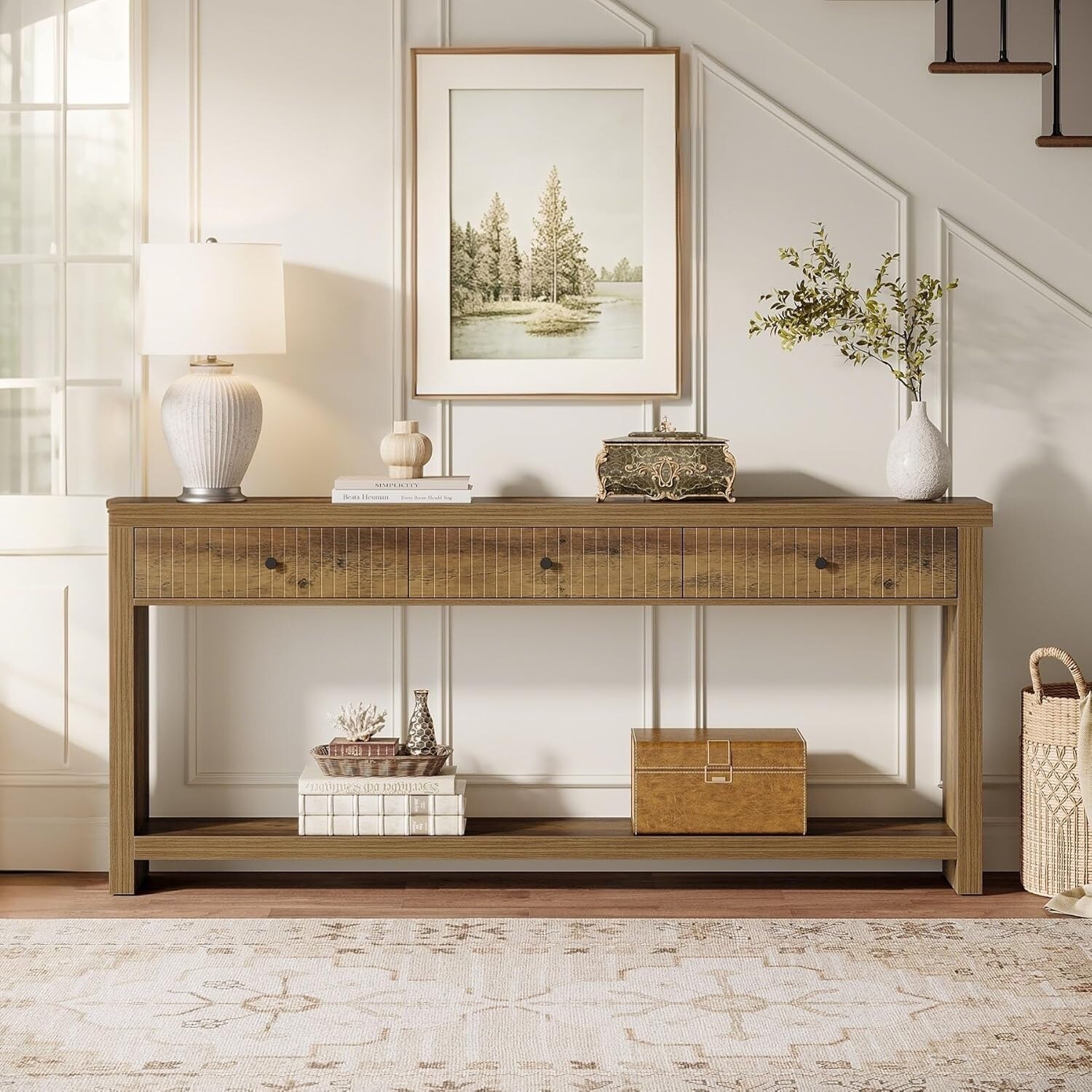 机・テーブル BI OAK DRAWER TABLE【LIFE FARNITURE】