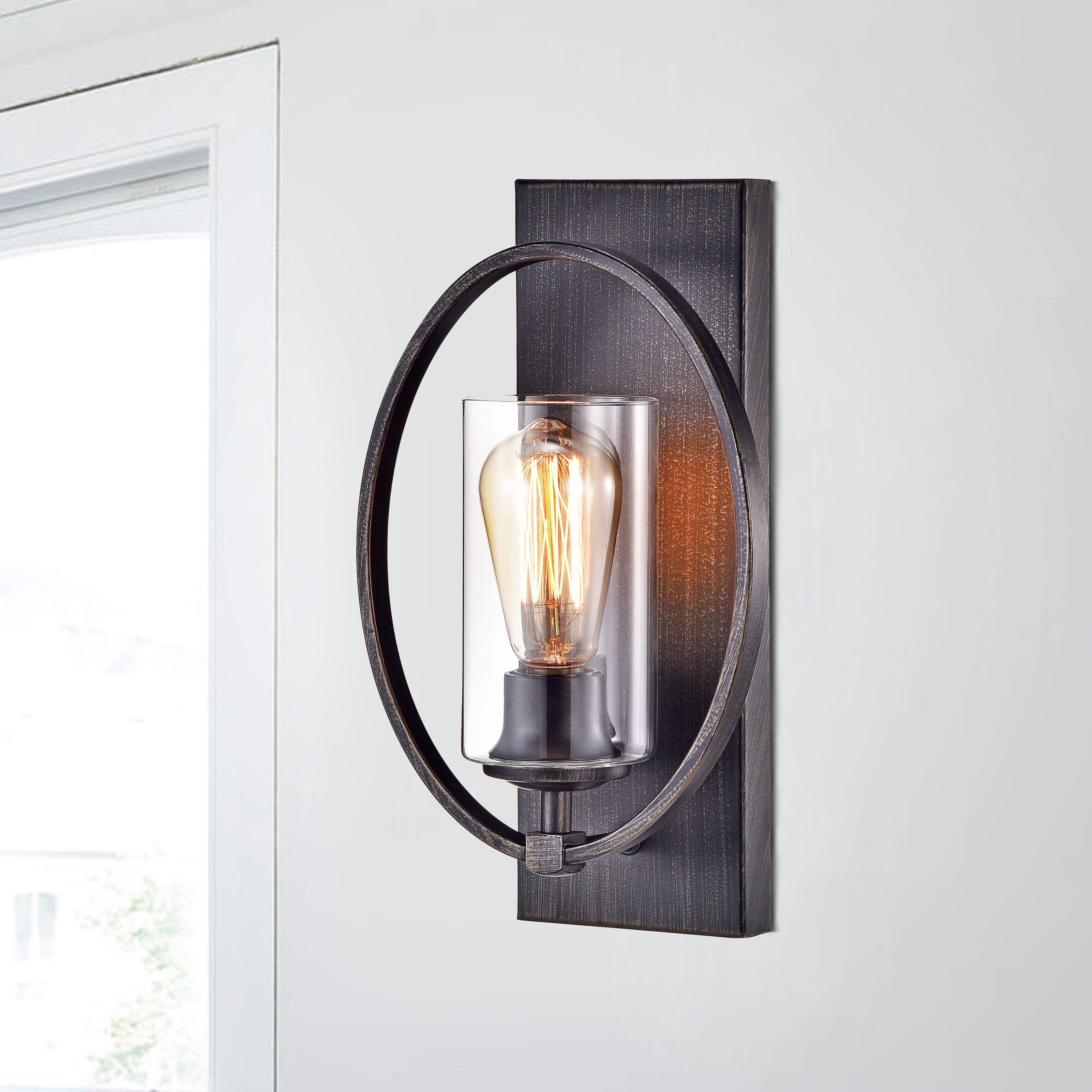 Anastasia Single Light Wall Sconce with Clear Glass Shade - On Sale - Bed  Bath & Beyond - 18086065