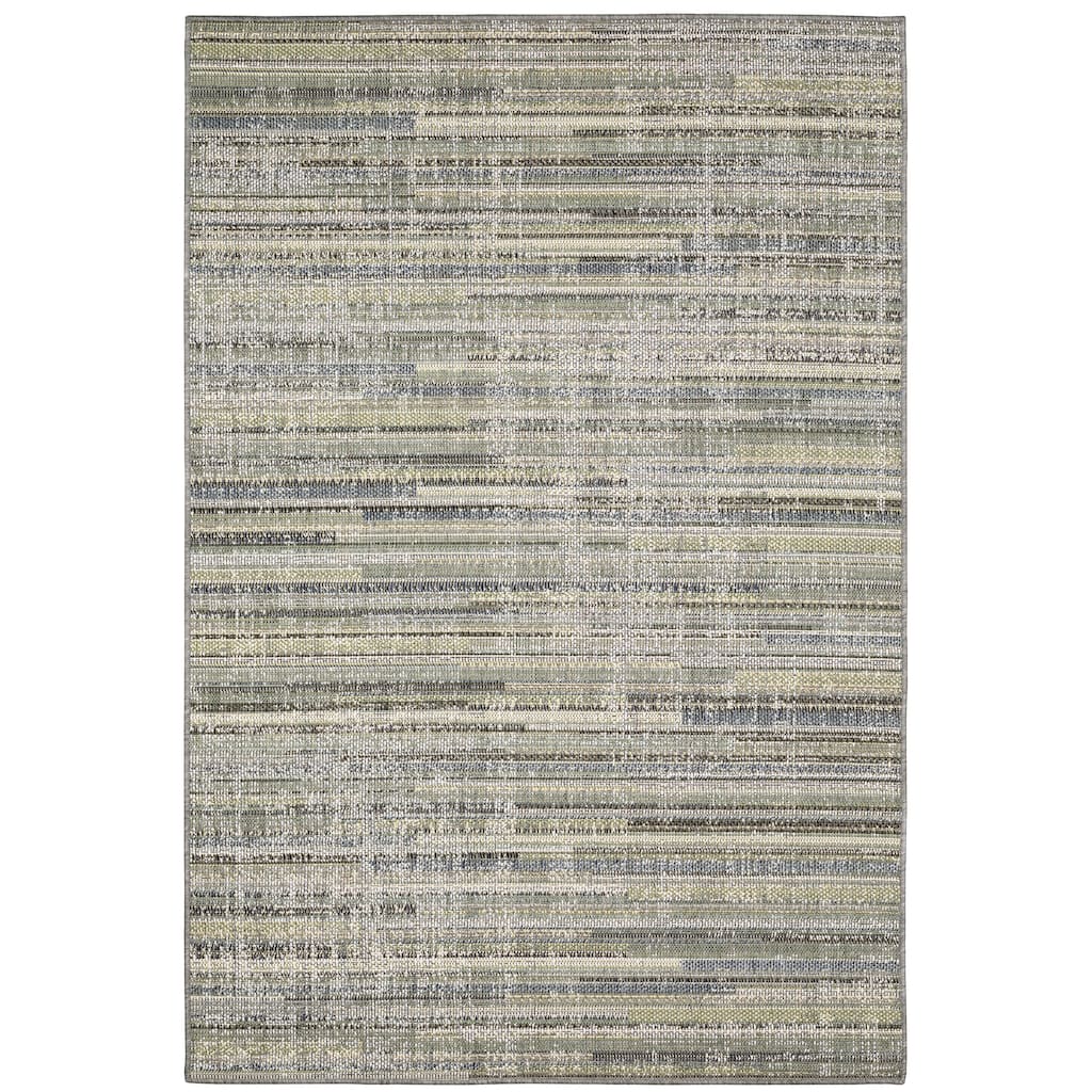 Coolidge Blue Green Abstract Outdoor Casual Area Rug