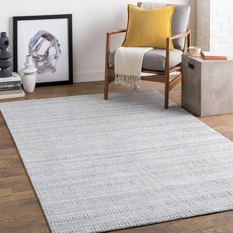 Stellaluna Minimalist Stripe Area Rug - 10' x 14' - Light Gray