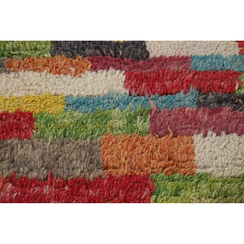 Plush Colorful Moroccan Area Rug Hand-Knotted Wool Carpet - 5'8" x 9'10"