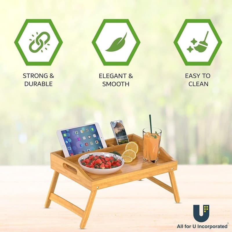 Bamboo Bed Tray with Folding Legs