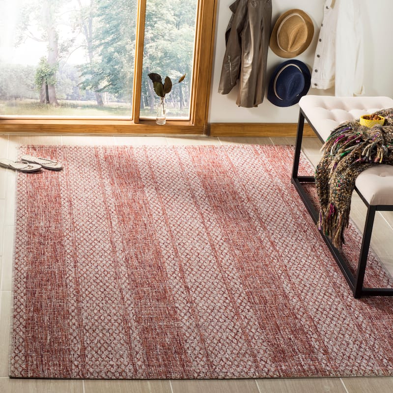 SAFAVIEH Courtyard Marei Stripe Indoor/ Outdoor Waterproof Patio Backyard Rug