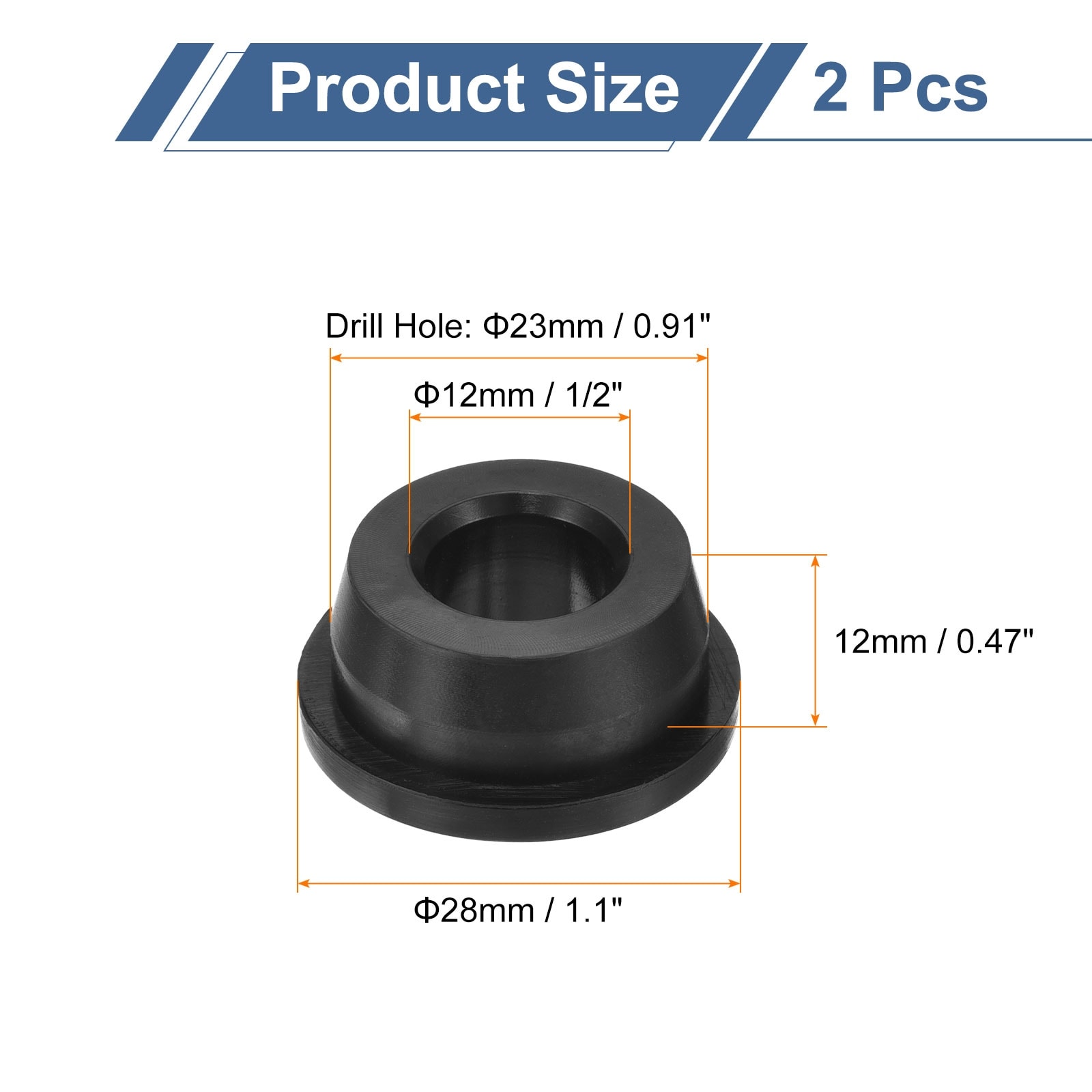 Rubber Grommets, Hole Top Hat Grommet Black Silicone Rubber Hole Plug Gasket for Automotive