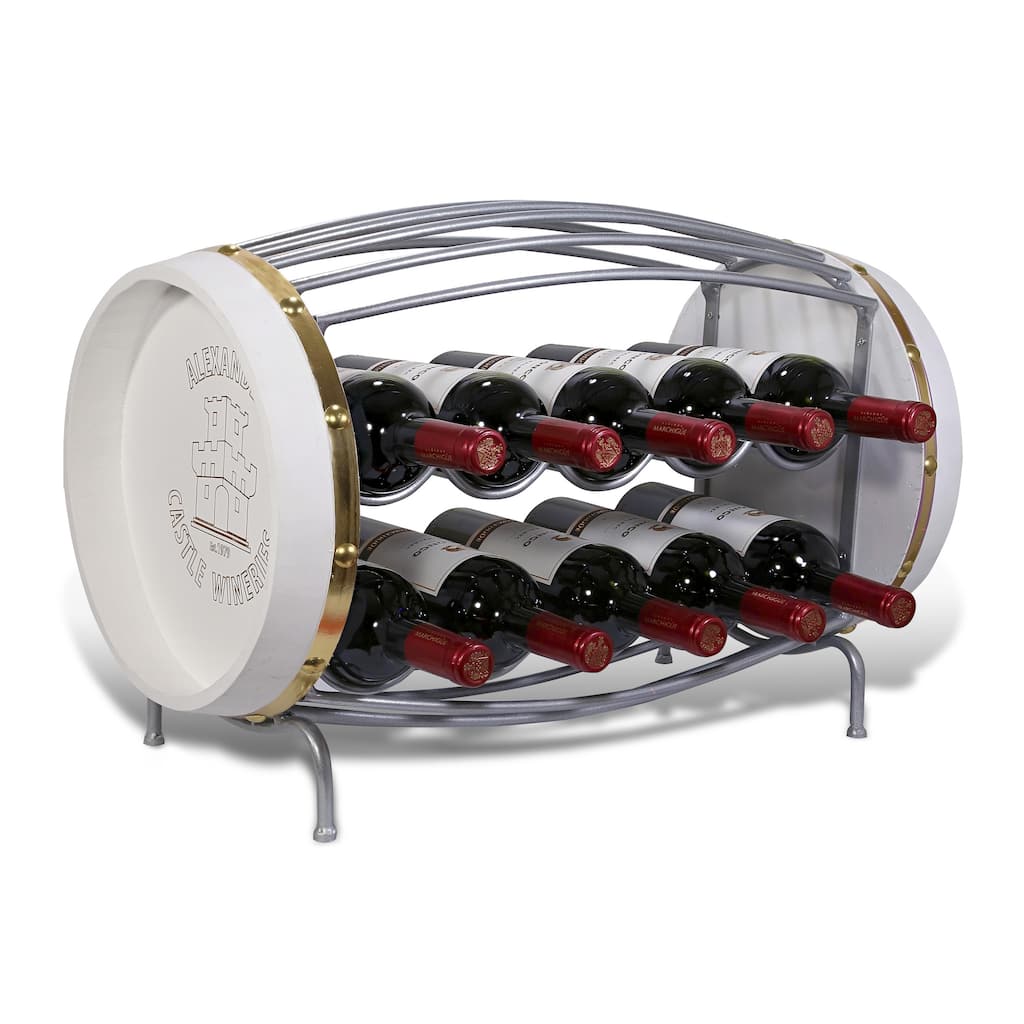 CoTa Global Napoleon Metal Wine Rack - Wine Holder for 10 Wine Bottles - 22.6Lx12.25Wx15.5H inches