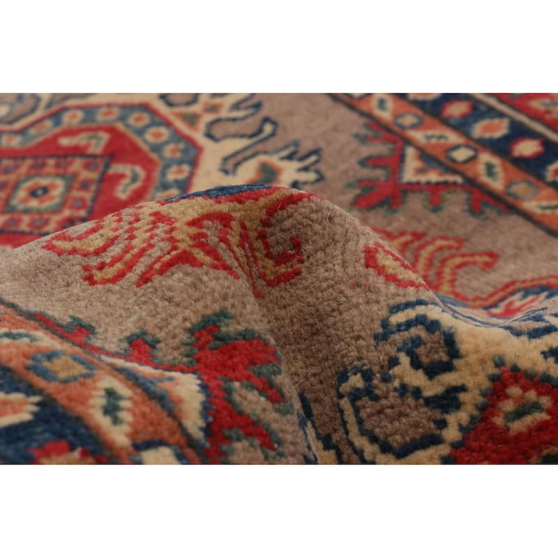 ECARPETGALLERY Hand-knotted Uzbek Ghazni Taupe Wool Rug - 2'7 x 12'10