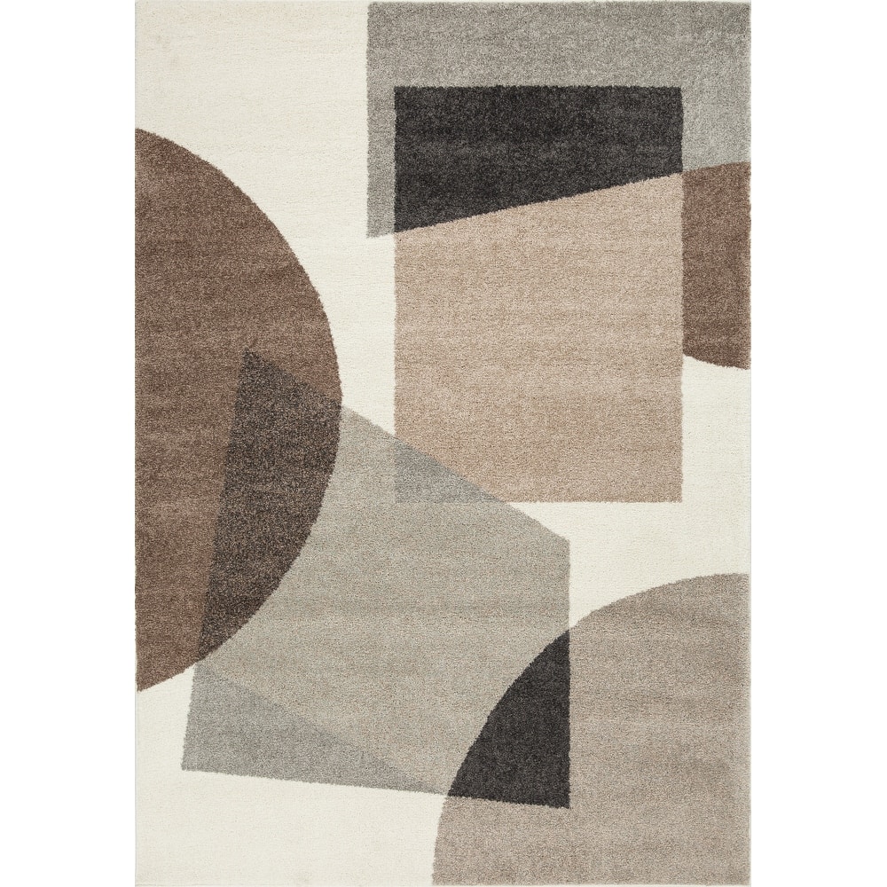 Bora Collection Abstract Geometric Area Rug