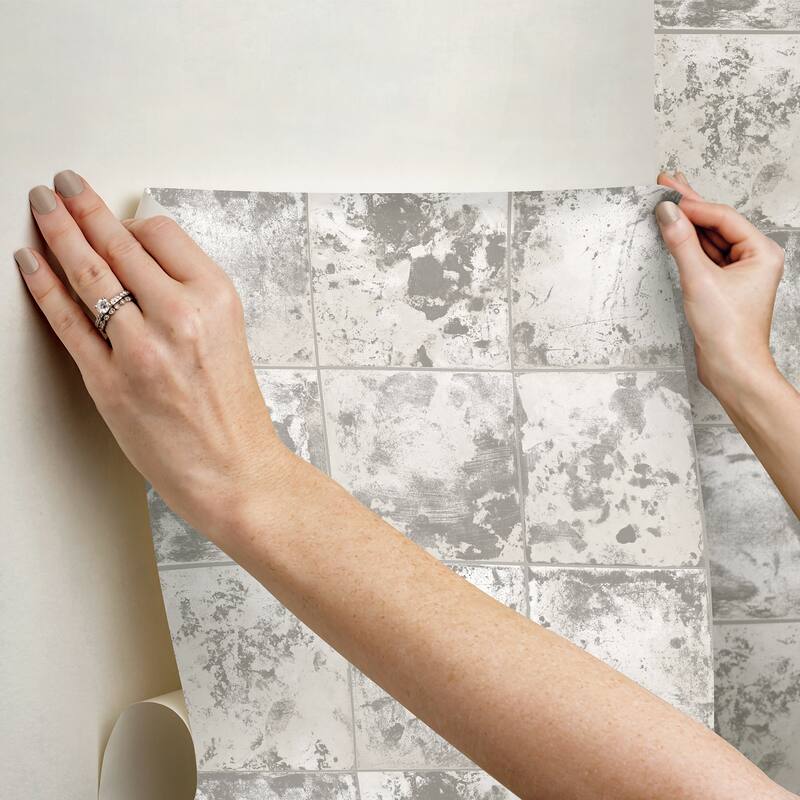 NuWallpaper Metal Sheet Silver Peel and Stick Wallpaper