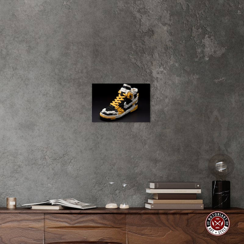 Notoriart Toy Sneaker Black Gallery Wrapped Sneaker 1 Piece Canvas Wall Art