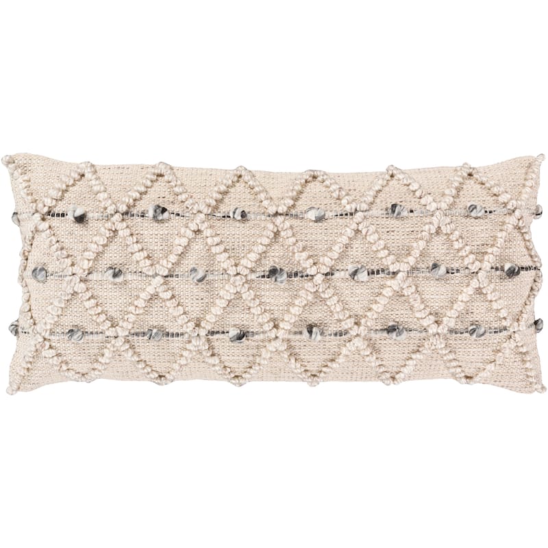 Livabliss Audra Bohemian Textured 32x14-inch Poly or Feather Down Lumbar Pillow
