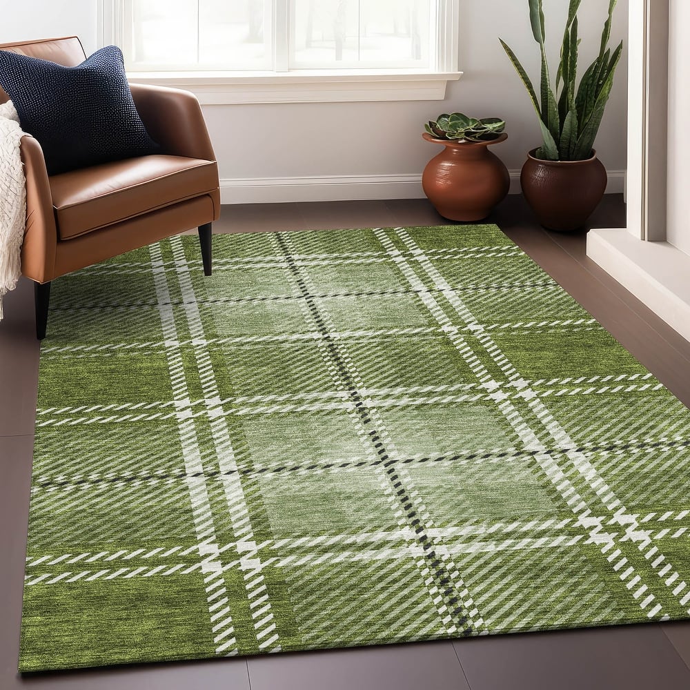 Premium Washable Super Soft Plaid Mayfield Rug
