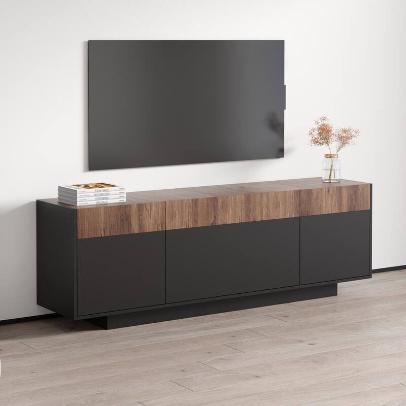 Meble Furniture Haopsa 71" Modern 3D-Effect TV Stand with Storage Cabinets for up to 80" TVs