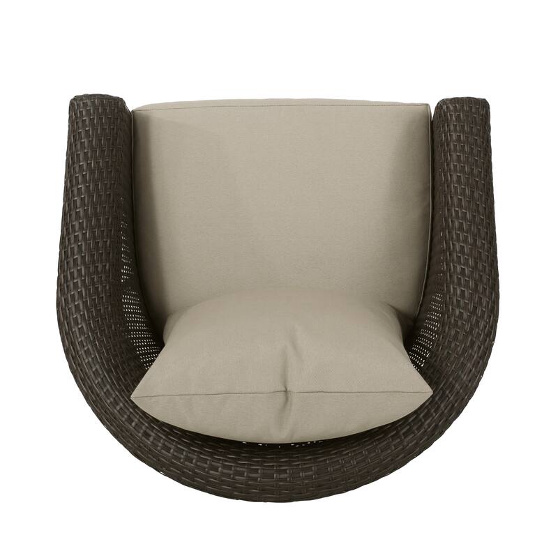 Darius Outdoor Aluminum Framed Wicker Swivel Club Chair (Set of 4) by Christopher Knight Home