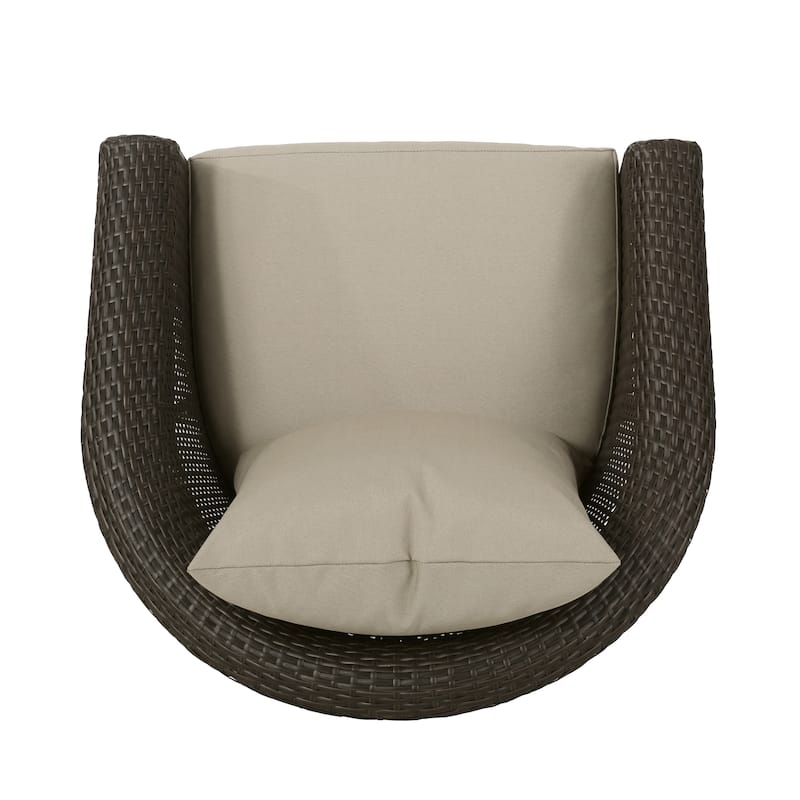 Darius Outdoor Wicker Aluminum Swivel Chair by Christopher Knight Home