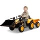 preview thumbnail 1 of 26, 3 in 1 12V Kids Ride on Tractor, Ride on Bulldozer with Detachable Trailer Yellow