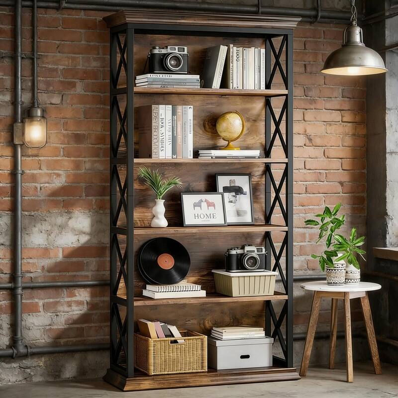 Modern Stylish Bookshelf - Spacious Bookcase Storage Shelf