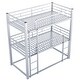 preview thumbnail 6 of 5, Metal Twin Size Triple Bunk Bed in Silver, Space-Saving Design with Sturdy Construction and Safety Guardrails