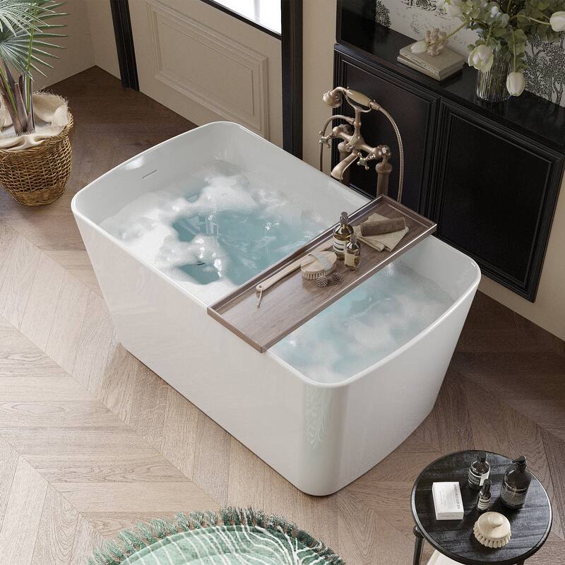 ABRUZZO Acrylic Freestanding Soaking Bathtub with Seat