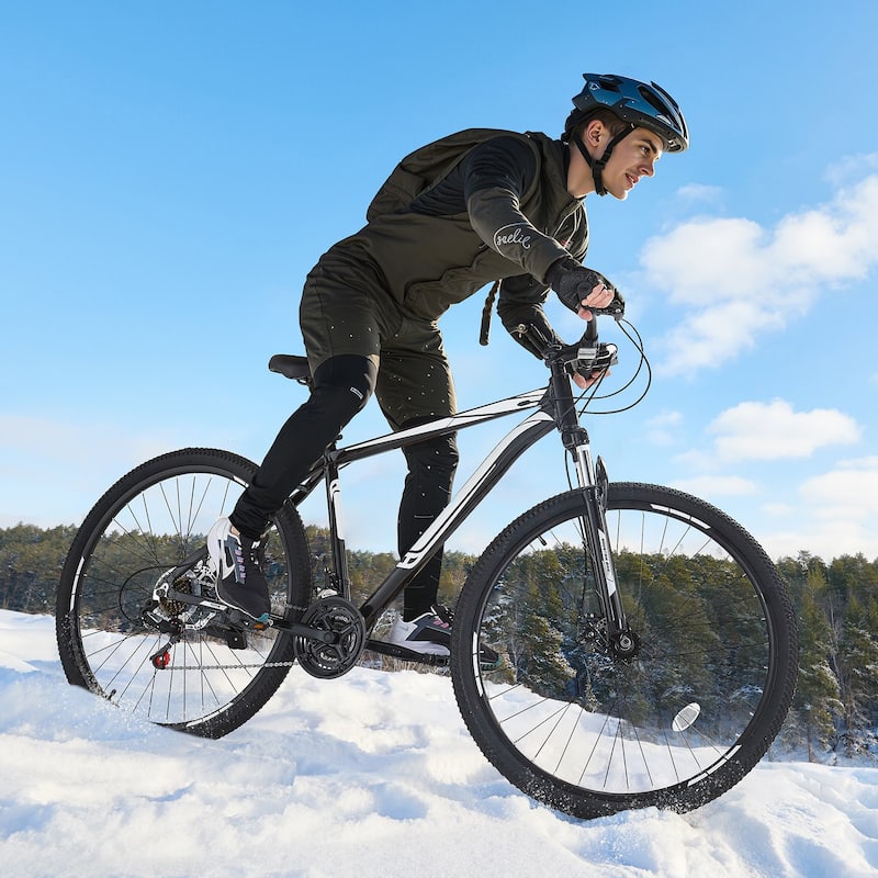 Black Aluminum 29" Mountain Bike with 21-Speed Front Suspension - 72.8" L x 24.8" W x 42.1" H