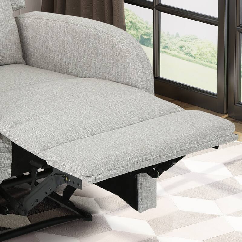 Tufted Upholstered Recliner Chair, 24.75" Manual Recliner Sofa Chair with Retractable Footrest Home Theater Lounge Chair