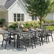 preview thumbnail 23 of 28, 9/11/13-Piece Patio Dining Set Outdoor All-Weather Aluminum Dining Table and Woven Twist Wicker Stackable Chairs Dark Grey - Set of 11
