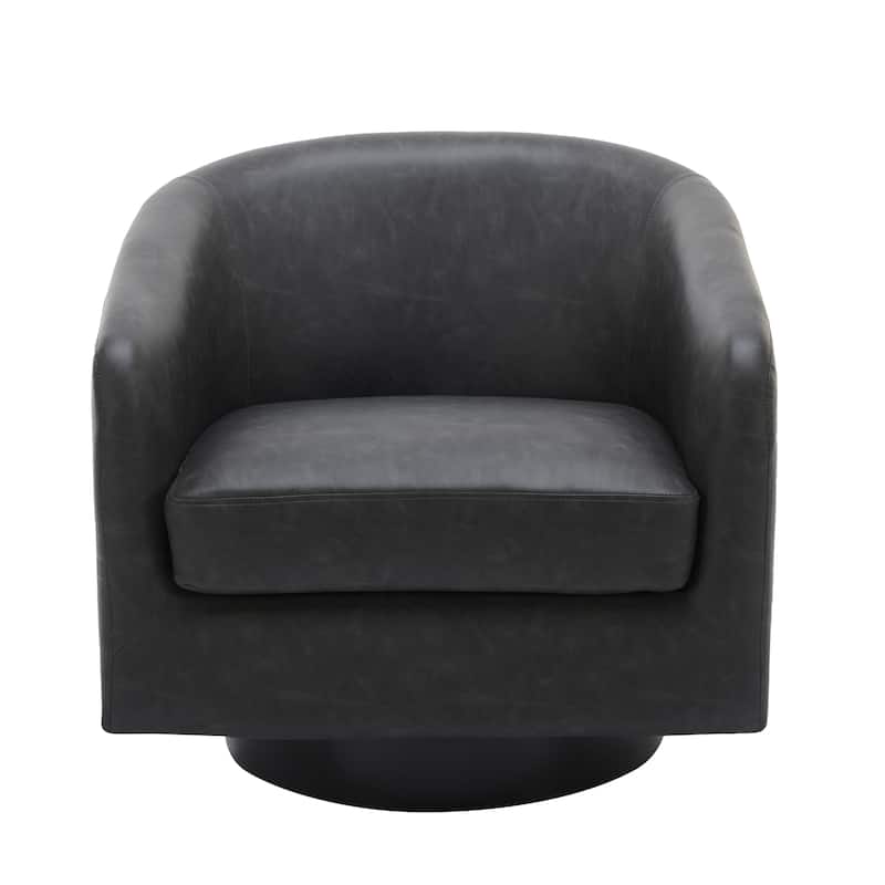 2 Set Round Barrel Chair 360-Degree Swivel Accent Chairs