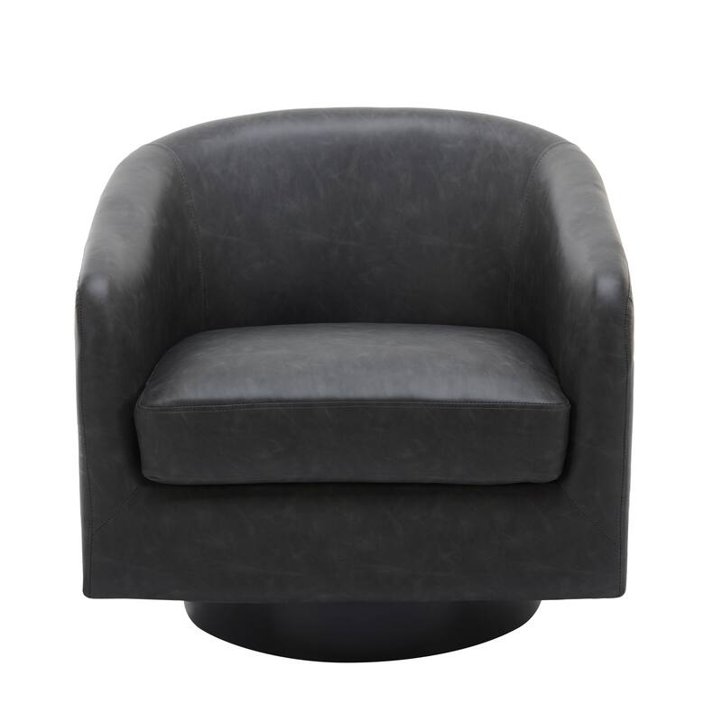 Round Barrel Armchair 360-Degree Swivel Accent Chairs