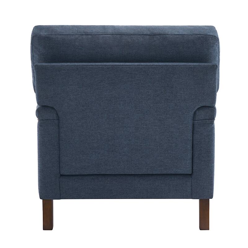 Upholstered Accent Chair with Solid Wood Legs and Pillow for Living Room Seating