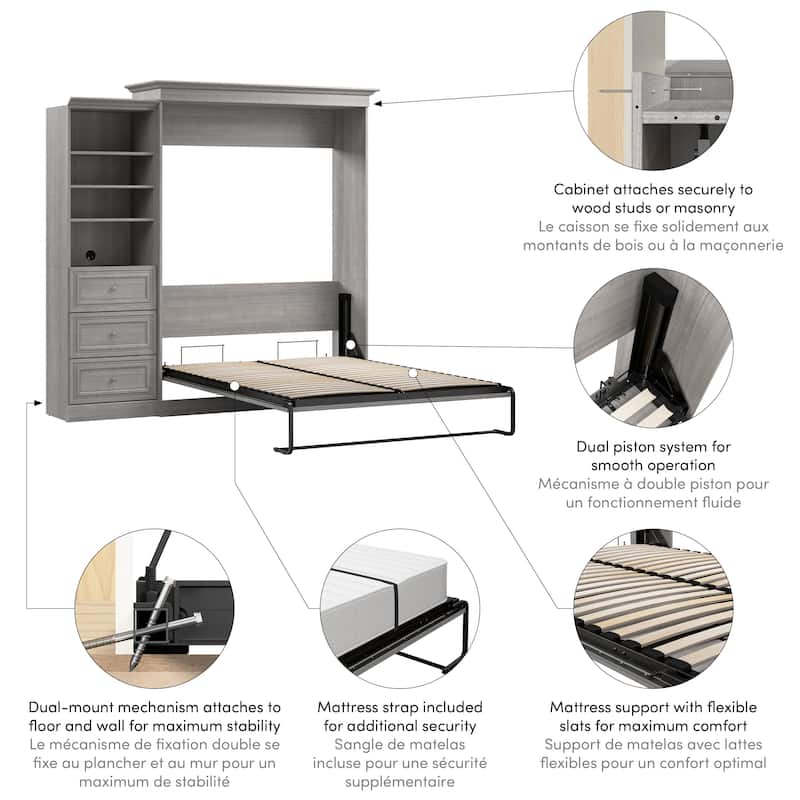 Versatile Queen Murphy Bed and Closet Organizer (92W) by Bestar