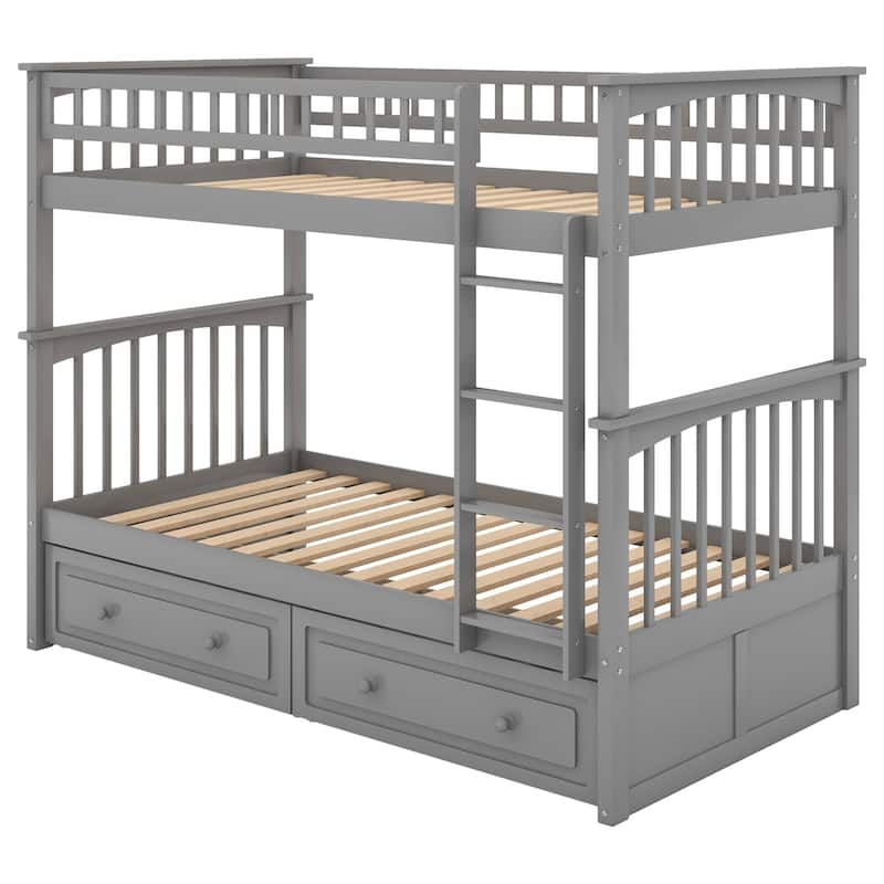 Merax Bunk Bed with Drawers, Convertible Beds