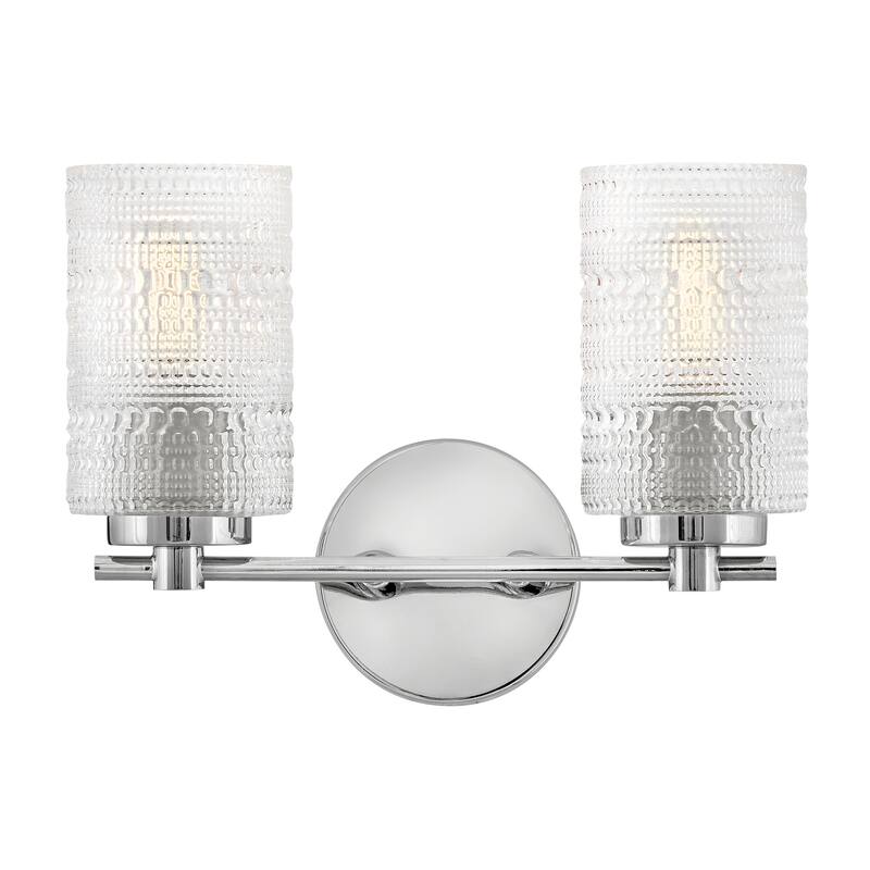 Lark 85572 Mabel 2 Light 14" Wide Vanity Light with Clear Hobnail - Chrome