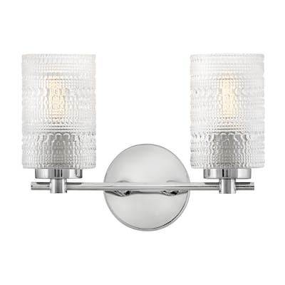 Lark 85572 Mabel 2 Light 14" Wide Vanity Light with Clear Hobnail
