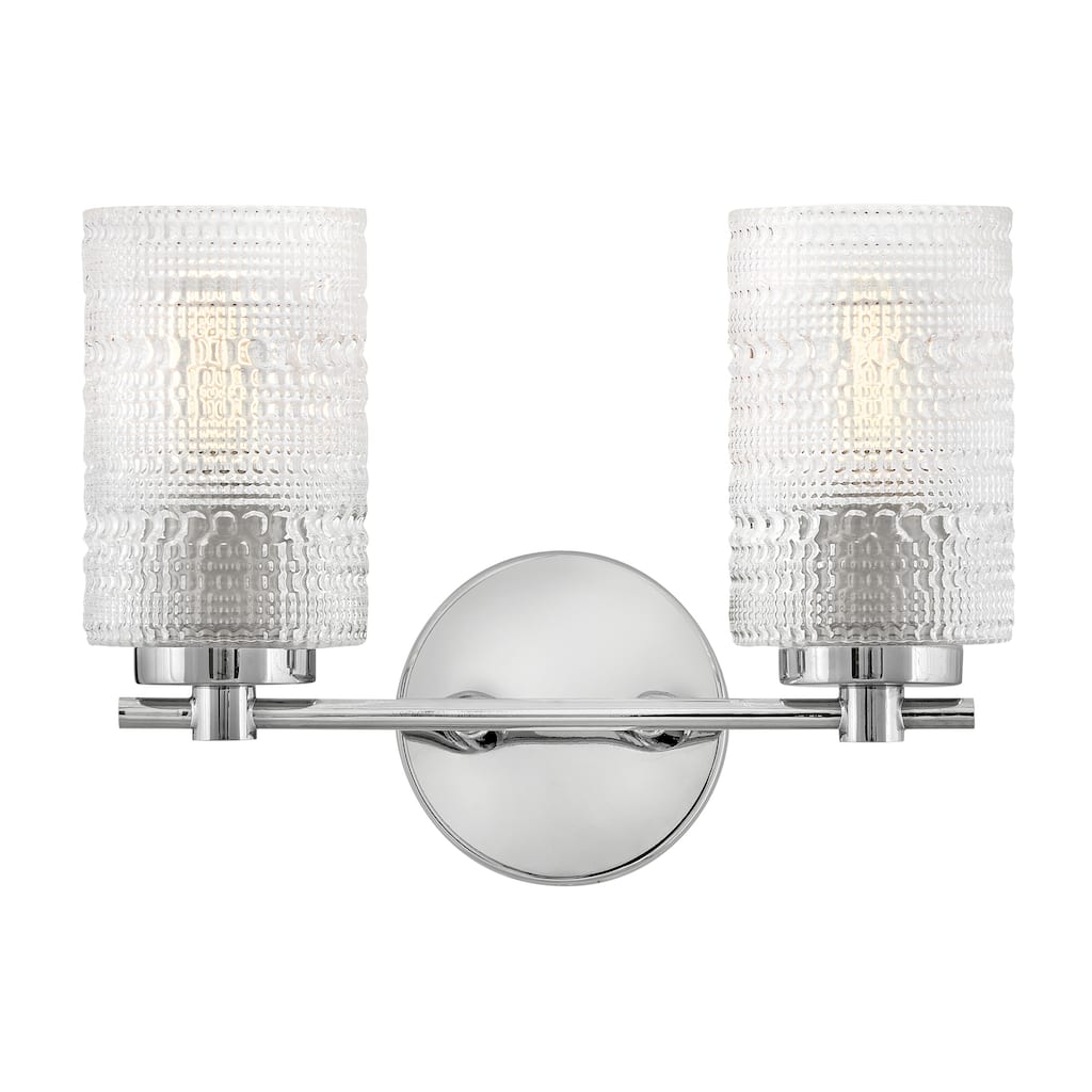 Lark 85572 Mabel 2 Light 14" Wide Vanity Light with Clear Hobnail
