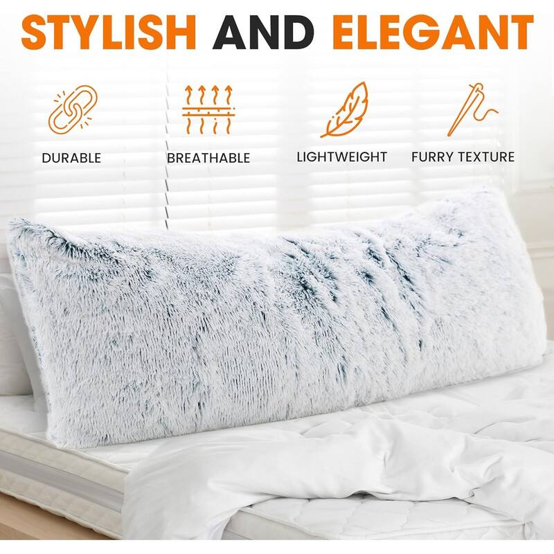 Cheer Collection 20" x 54" Long Hair Shaggy Body Pillow