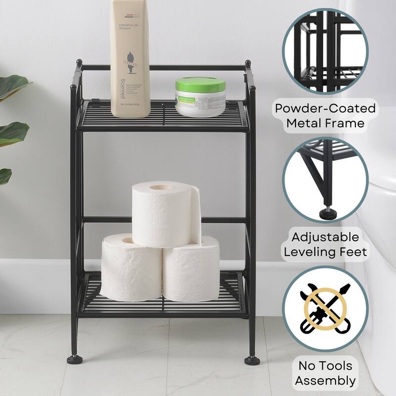 Convenience Concepts Xtra Storage 2 Tier Folding Metal Shelf