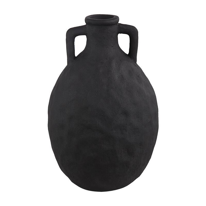 Renwil Fox Indoor Ceramic Vase, Textured Matte Black