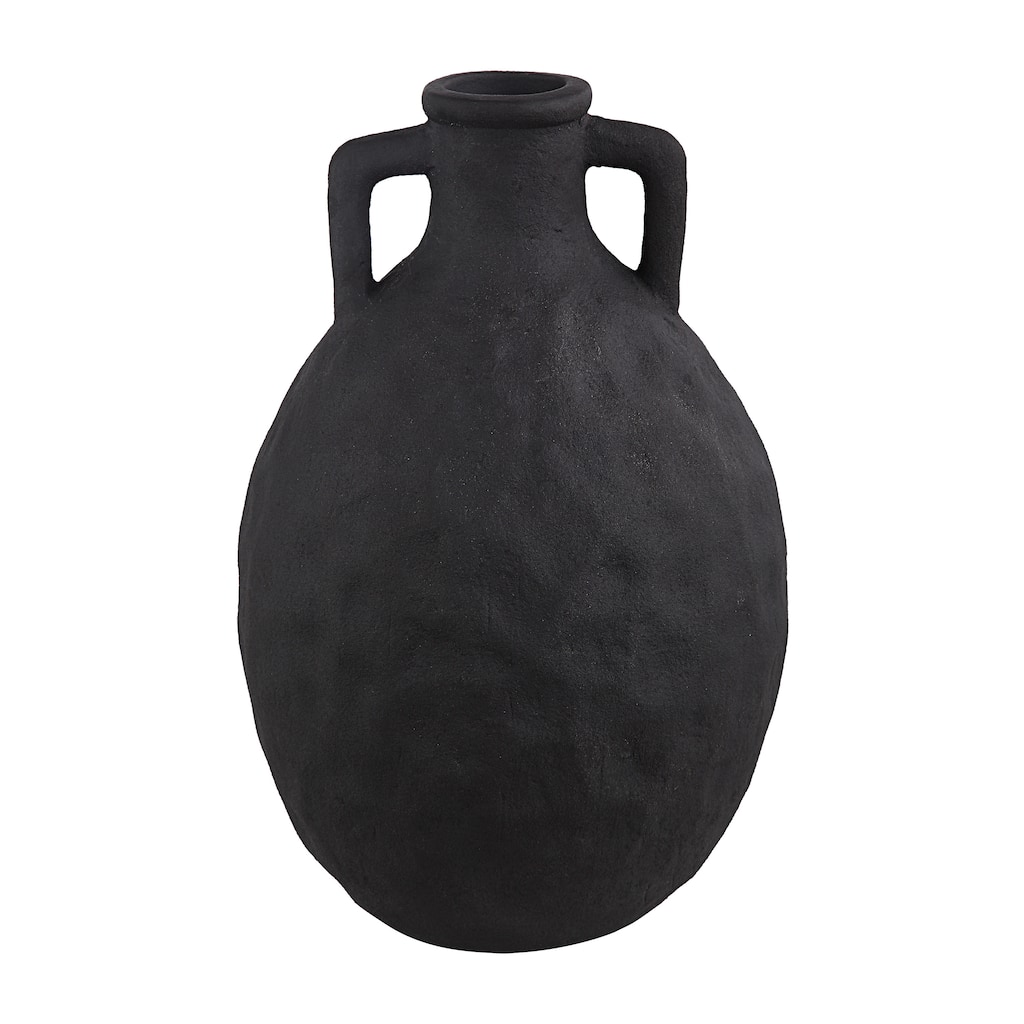 Renwil Fox Indoor Ceramic Vase, Textured Matte Black