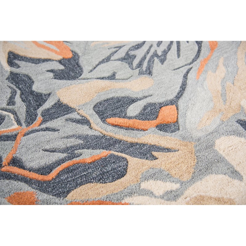 Alora Decor Lapis Brown, Grey, and Cream Hand-tufted Wool Blend Rug
